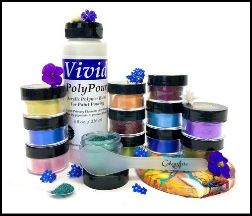 . "Wild Flowers", 15ml Jar, 12pc. Dry Paint Pigments - 8oz. PolyPour-Primary Elements