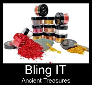 "Ancient Treasures", 15ml Jars, 12pc. "BLING IT" Pure Mica for Epoxy & Acrylic Projects - Free (5)pc. Paddles