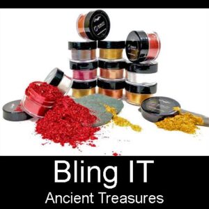 "Ancient Treasures", 15ml Jars, 12pc. "BLING IT" Pure Mica for Epoxy & Acrylic Projects - Free (5)pc. Paddles
