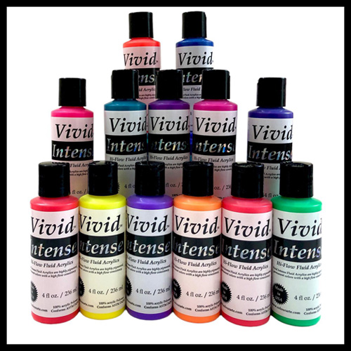 Vivid Intense Fluid Acrylics 4oz, 13 Pc Set