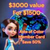 ..Arte of Color | #1 Club Card | EARN $3000 Card for $1500 | 50% off savings